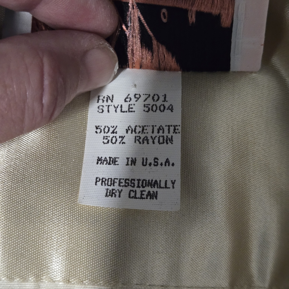 Sue Wong Vintage Satin Cropped Jacket – Champagne Gold, Size L, Made in USA - Picture 12 of 12